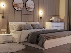 Кровать Челси 1400 (Белый/Белый глянец) в Норильске - norilsk.katalogmebeli.com | фото 2