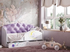 Кровать детская Звездочка Белый/Фиолетовый в Норильске - norilsk.katalogmebeli.com | фото 1