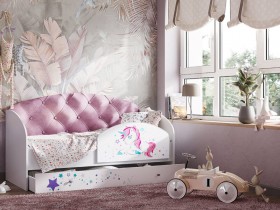 Кровать детская Звездочка Белый/Розовый в Норильске - norilsk.katalogmebeli.com | фото 1