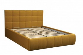 Кровать "Диана" ш. 1400 (Н=1010мм) (жаккард горчица) в Норильске - norilsk.katalogmebeli.com | фото