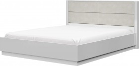 Кровать двойная 1400х2000 Вива (Белый/Белый глянец/Платина) в Норильске - norilsk.katalogmebeli.com | фото