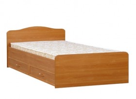 Кровать двойная с ящиками 1400-1 без матраса (круглые спинки) Вишня Оксфорд в Норильске - norilsk.katalogmebeli.com | фото