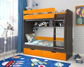 Кровать двухъярусная Юниор-5  Бодего/Оранжевый в Норильске - norilsk.katalogmebeli.com | фото 1