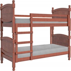 Кровать двухъярусная Валерия из массива сосны 800*1890 Орех в Норильске - norilsk.katalogmebeli.com | фото