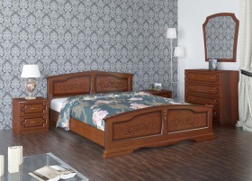 Кровать Елена из массива сосны 1200*2000 Орех в Норильске - norilsk.katalogmebeli.com | фото