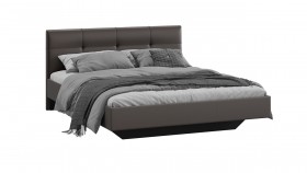Кровать «Элис» c мягкой обивкой тип 1 Экокожа/Темно-коричневый/1400 в Норильске - norilsk.katalogmebeli.com | фото