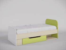 Кровать Эппл 1650х750 (Зеленый/Белый/корпус Клен) в Норильске - norilsk.katalogmebeli.com | фото 1