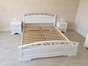 Кровать Грация-1 из массива сосны 1600*2000 Белый античный в Норильске - norilsk.katalogmebeli.com | фото 9