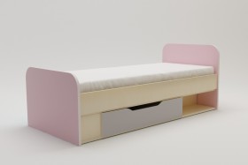 Кровать Грэйси 1650х750 (Розовый/Серый/корпус Клен) в Норильске - norilsk.katalogmebeli.com | фото 2