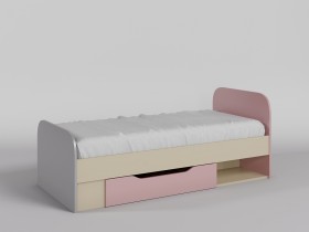 Кровать Грэйси 1650х750 (Розовый/Серый/корпус Клен) в Норильске - norilsk.katalogmebeli.com | фото 1