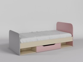 Кровать Грэйси 1950х950 (Розовый/Серый/корпус Клен) в Норильске - norilsk.katalogmebeli.com | фото