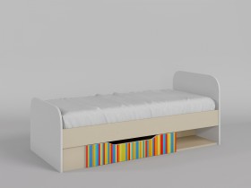 Кровать Клаксон без машинок 1650х750 (Белый/корпус Клен) в Норильске - norilsk.katalogmebeli.com | фото
