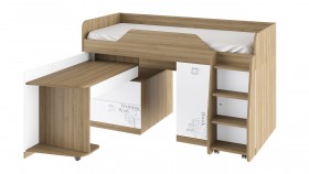 Кровать комбинированная «Оксфорд» (Ривьера/Белый с рисунком) в Норильске - norilsk.katalogmebeli.com | фото 3