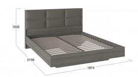 Кровать «Либерти» с мягким изголовьем Хадсон/Ткань Грей/1800 в Норильске - norilsk.katalogmebeli.com | фото 2