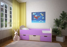 Кровать Малыш-мини Дуб молочный/Ирис в Норильске - norilsk.katalogmebeli.com | фото