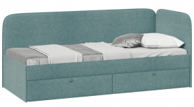Кровать «Молли» с мягкой обивкой (900) тип 1 (Микровелюр Scandi Indigo 11) в Норильске - norilsk.katalogmebeli.com | фото
