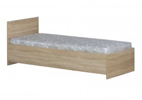 Кровать одинарная 800-2 без матраса (прямые спинки) Дуб Сонома в Норильске - norilsk.katalogmebeli.com | фото