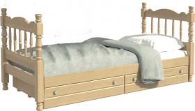 Кровать одинарная Аленка из массива сосны 800*1890 Сосна в Норильске - norilsk.katalogmebeli.com | фото 1