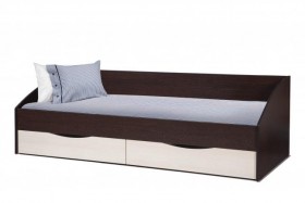 Кровать одинарная "Фея - 3" (симметричная) New (венге / вудлайн кремовый / ДВПО: белый) в Норильске - norilsk.katalogmebeli.com | фото