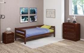 Кровать одинарная ГЛОРИЯ из массива сосны  900*2000 (Орех) в Норильске - norilsk.katalogmebeli.com | фото 3