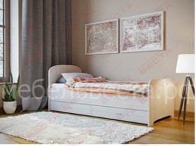 Кровать односпальная ЛДСП 800 с ящиками Дуб выбеленный в Норильске - norilsk.katalogmebeli.com | фото 1