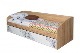 Кровать с 2 ящиками «Оксфорд» (Ривьера/Белый с рисунком) в Норильске - norilsk.katalogmebeli.com | фото 3