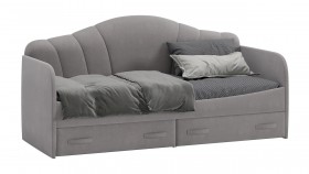 Кровать с мягкой спинкой и ящиками «Сабрина» 900 Светло-серый в Норильске - norilsk.katalogmebeli.com | фото