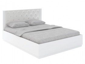 Кровать с ПМ М25 Спальня Тиффани (белый текстурный) в Норильске - norilsk.katalogmebeli.com | фото