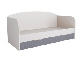 Кровать с ящиками ДКД 2000.1 Лавис (Белый софт/Серый Эмалит/корпус Белый) в Норильске - norilsk.katalogmebeli.com | фото