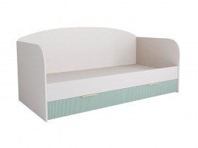Кровать с ящиками ДКД 2000.1 Лавис (Белый софт/Зеленый софт/корпус Белый) в Норильске - norilsk.katalogmebeli.com | фото