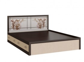 Кровать с ящиками 1,6м Мальта (Дуб венге/Дуб беленый) в Норильске - norilsk.katalogmebeli.com | фото