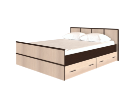 Кровать Сакура с настилом и ящиками 1,4 (Венге/Лоредо) в Норильске - norilsk.katalogmebeli.com | фото