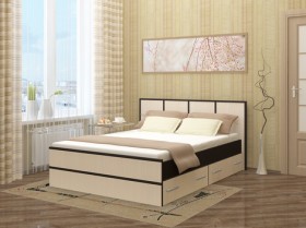Кровать Сакура с настилом и ящиками 0,9 (Венге/Лоредо) в Норильске - norilsk.katalogmebeli.com | фото 2