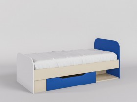 Кровать Скай 1650х750 (Синий/Белый/корпус Клен) в Норильске - norilsk.katalogmebeli.com | фото 1