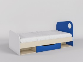 Кровать Скай 1950х950 (Синий/Белый/корпус Клен) в Норильске - norilsk.katalogmebeli.com | фото