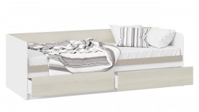 Кровать «Сканди» с 2 ящиками Дуб Гарден/Белый/Глиняный серый в Норильске - norilsk.katalogmebeli.com | фото 2