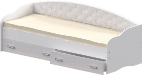 Кровать Софа-7 с мягкой спинкой (800х2000) Белый в Норильске - norilsk.katalogmebeli.com | фото
