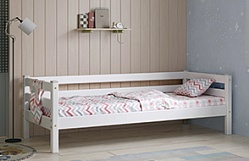 Кровать Соня Вариант 2 с задней защитой Белый полупрозрачный в Норильске - norilsk.katalogmebeli.com | фото 1