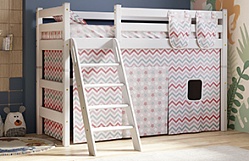 Кровать Соня вариант 6 полувысокая с наклонной лестницей Белый полупрозрачный в Норильске - norilsk.katalogmebeli.com | фото 1