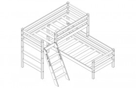 Кровать Соня вариант 8 угловая с наклонной лестницей Белый полупрозрачный в Норильске - norilsk.katalogmebeli.com | фото 3