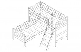 Кровать Соня вариант 8 угловая с наклонной лестницей Белый полупрозрачный в Норильске - norilsk.katalogmebeli.com | фото 4
