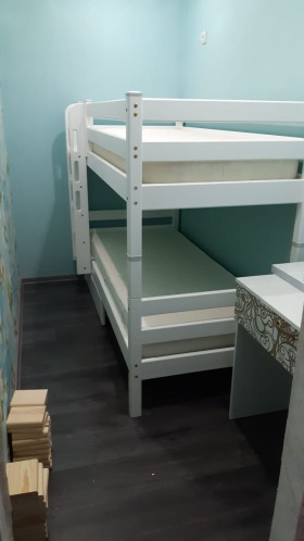 Кровать Соня вариант 9 двухъярусная с прямой лестницей Белый полупрозрачный в Норильске - norilsk.katalogmebeli.com | фото 3