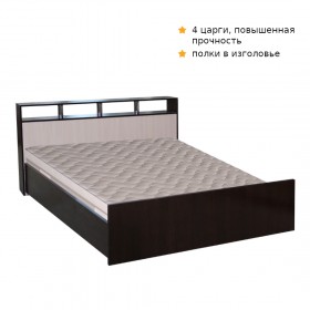 Кровать ТРОЯ 1200 Венге-Дуб бел. в Норильске - norilsk.katalogmebeli.com | фото 1