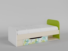 Кровать Твит 1650х750 (Белый/Зеленый/корпус Клен) в Норильске - norilsk.katalogmebeli.com | фото