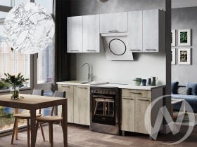 Кухня Ребекка 2.0м (корпус белый/белый, графит) 26мм мрамор итальянский в Норильске - norilsk.katalogmebeli.com | фото