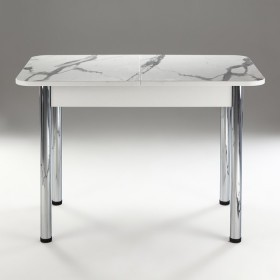 Кухонный стол 1100*700/400 ф 2 Пластик, мрамор белый в Норильске - norilsk.katalogmebeli.com | фото