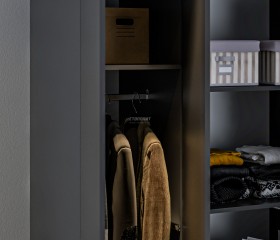 Леон СБ-3364/1 Шкаф 4 дверный с ящиками Диамант серый в Норильске - norilsk.katalogmebeli.com | фото 2