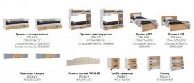 Лючия кровать 0,9 белый/ателье светлое в Норильске - norilsk.katalogmebeli.com | фото 2