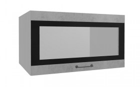 Лофт ВПГСФ 800 шкаф верхний горизонтальный со стеклом высокий с фотопечатью (Бетон светлый/корпус Серый) в Норильске - norilsk.katalogmebeli.com | фото
