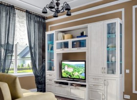 Модульная гостиная Флоренция (Дуб Сонома белый) в Норильске - norilsk.katalogmebeli.com | фото